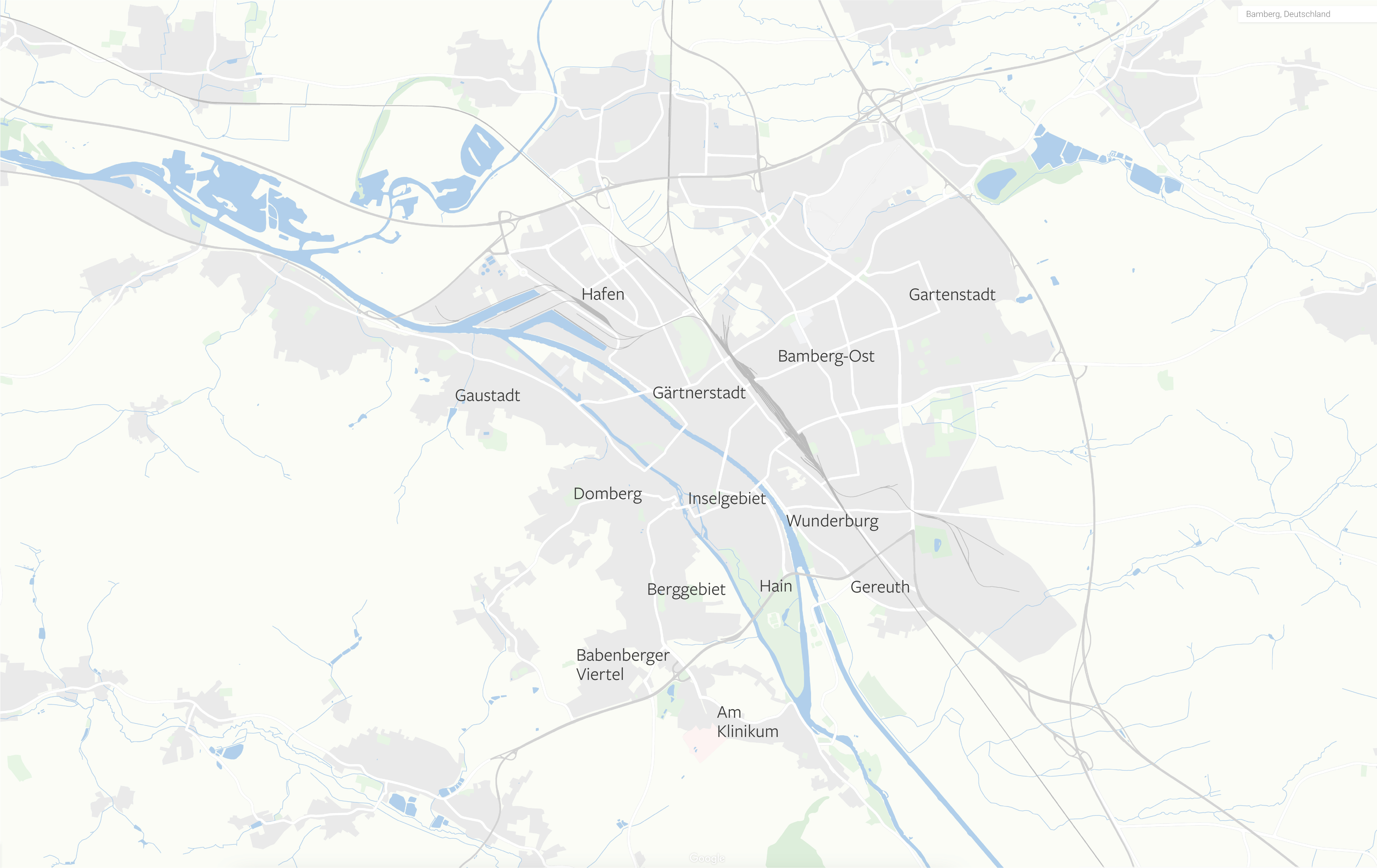 Übersicht über die Lage der Mietobjekte der STADTBAU GMBH BAMBERG