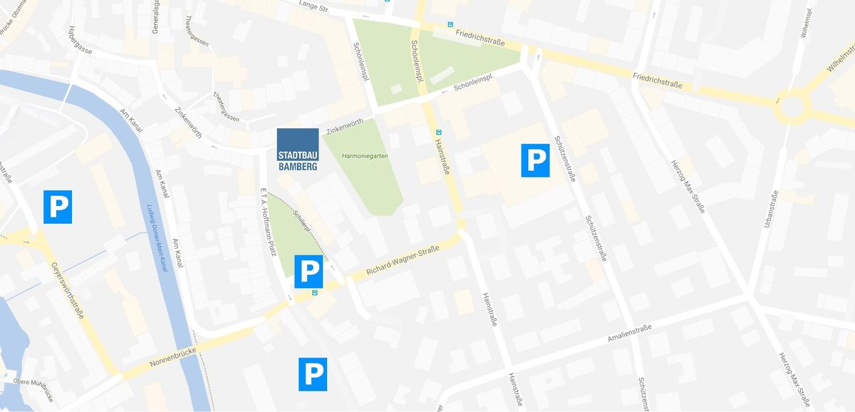 Parkmöglichkeiten rund um die Geschäftsstelle der STADTBAU BAMBERG